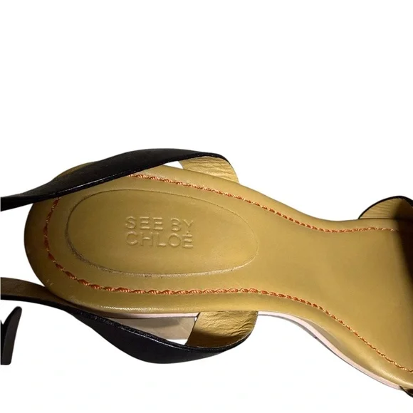 See by Chloé Black Leather Block Heel Sandals EU 40 U.S. 9.5 see sizing note - Picture 6 of 9